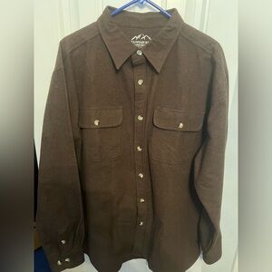 Mountain Ridge Explore Life Coffee Brown Men's Flannel shirt XL